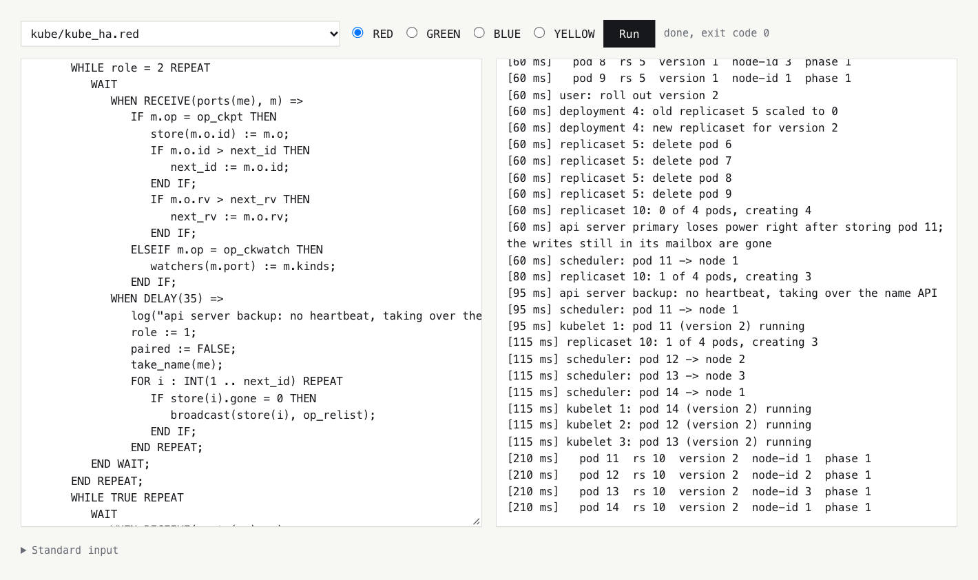 Kubernetes mit einem API-Server-Paar im Browser