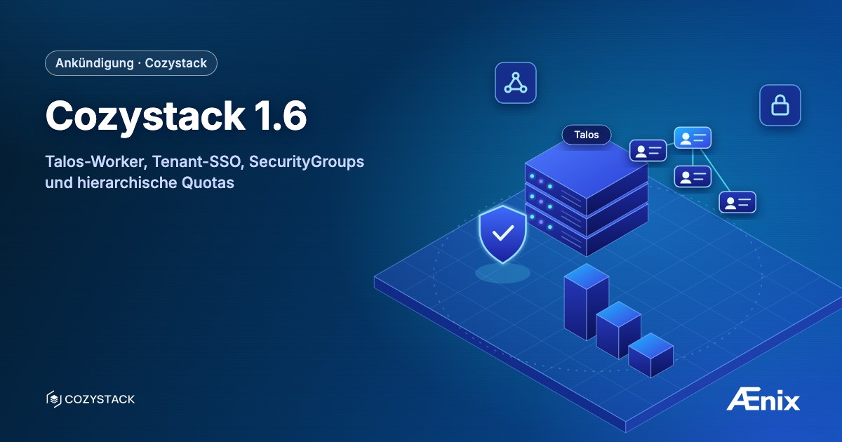 Cozystack 1.6: Talos-Worker, Tenant-SSO, SecurityGroups und hierarchische Quotas