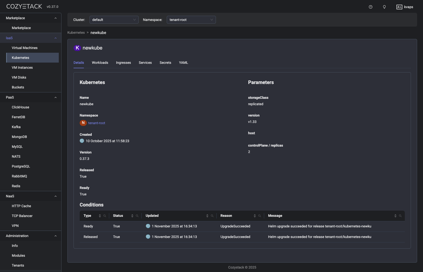 Anwendungskategorien im neuen Dashboard