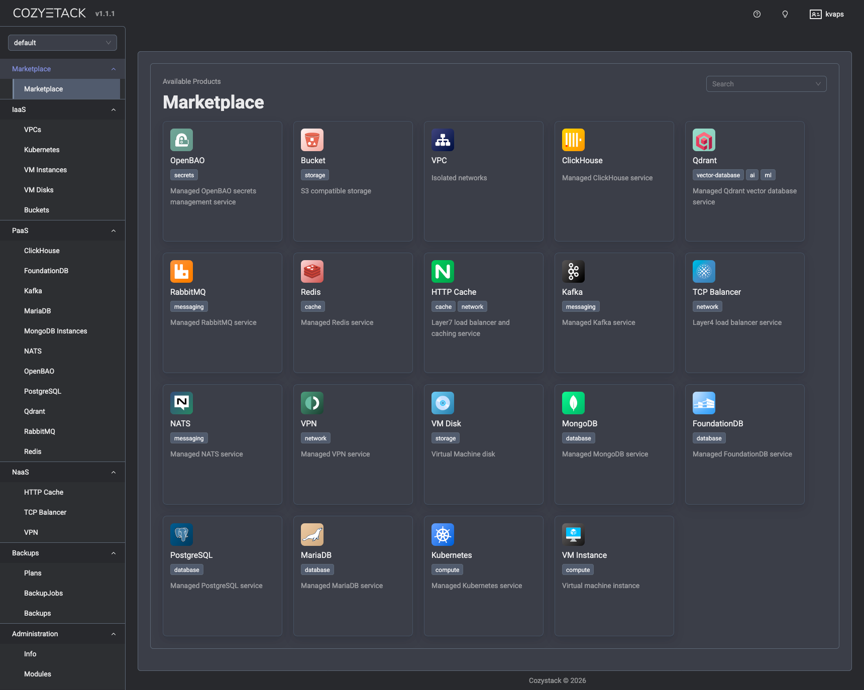Paketbasierte Architektur von Cozystack