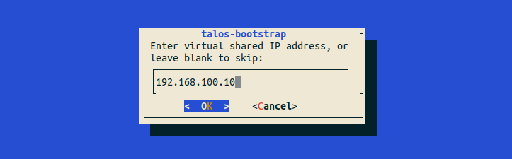 Abb. 16: Dialog von talos-bootstrap für die Floating IP
