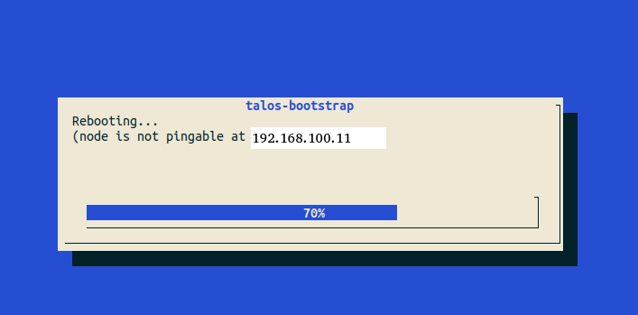 Abb. 21: Installationsfortschritt in talos-bootstrap