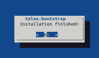 Abb. 23: Installation in talos-bootstrap abgeschlossen