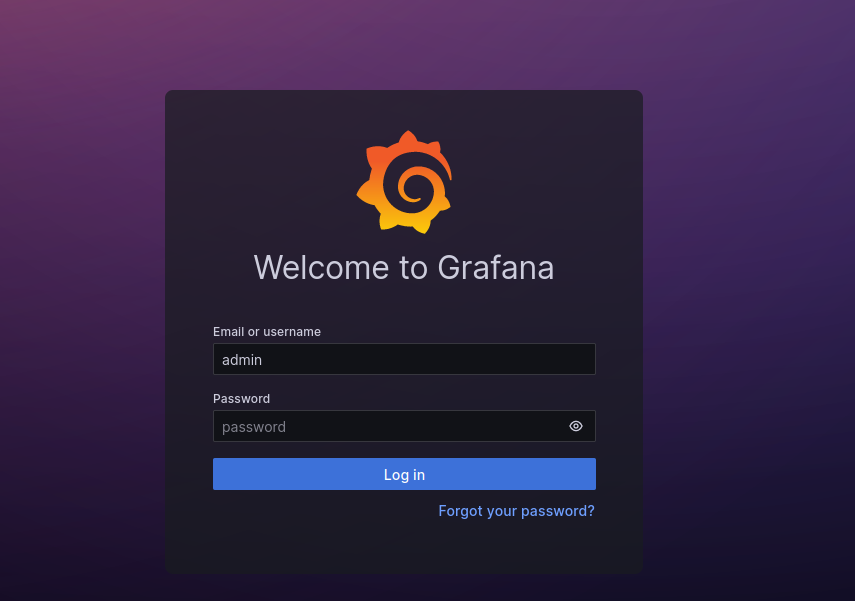 Abb. 39: Anmeldefenster von Grafana