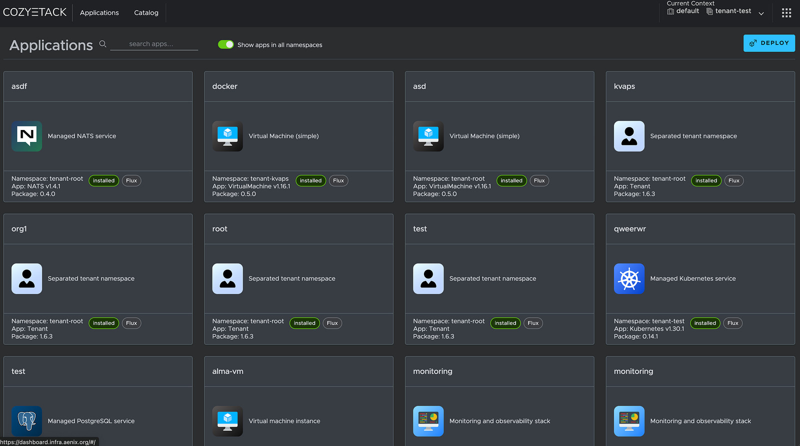 Das neue Cozystack-Benutzer-Dashboard